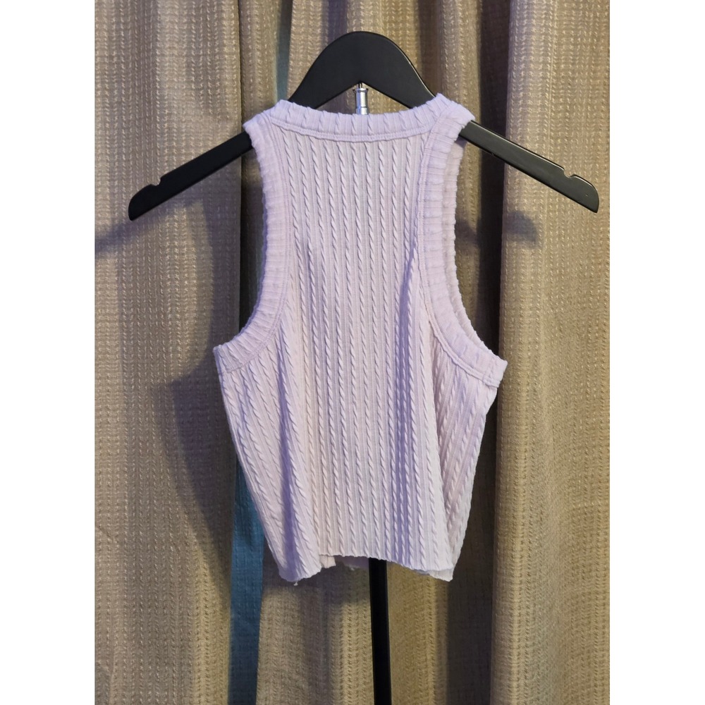 Arizona‎ Ribbed Cropped Tank Top Women's Size Medium Purple - Picture 3 of 9